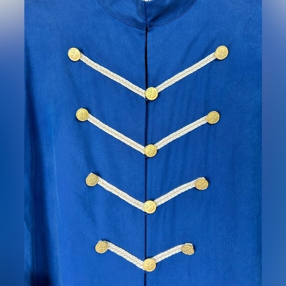 Vtg Francesca of Damon 100% Silk Sgt. Pepper Naval Majorette Blouse Top Sz 12 - Picture 4 of 11